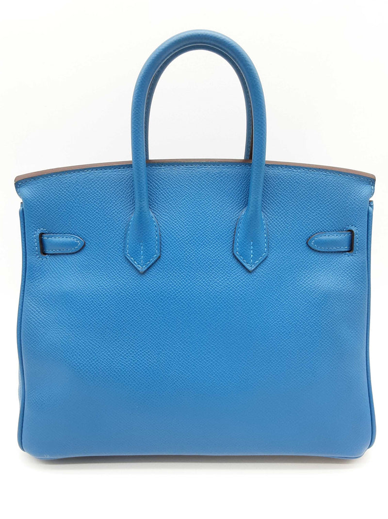 Hermes Birkin 25 Mykonos Blue Epsom Palladium Handbag Do0925lsxzxde