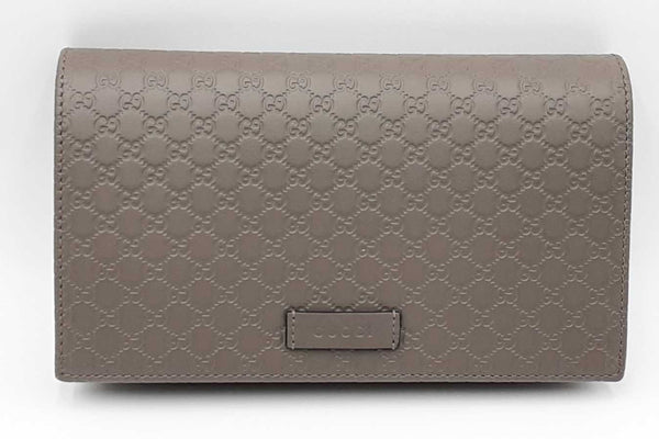 Gucci Guccissima Wallet Crossbody In Grey Leather Eb0724wrxdu