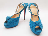 Christian Louboutin Greissimo Teal Blue Suede Pump Heels Size Eu 40.5 Do0826crde