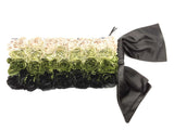 Valentino Garavani Rosier Black Green Tan Ombre Silk Zipper Clutch Do0526rrxde