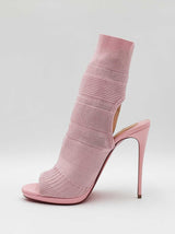 Christian Louboutin Cheminene 120 Sock Booties In Pink Size 8.5 Fw0826lxzdu