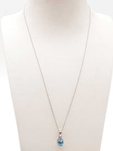 Blue Topaz 0.925 Sterling Silver 4.5g Necklace Stud Earrings Ensemble Do0925lide