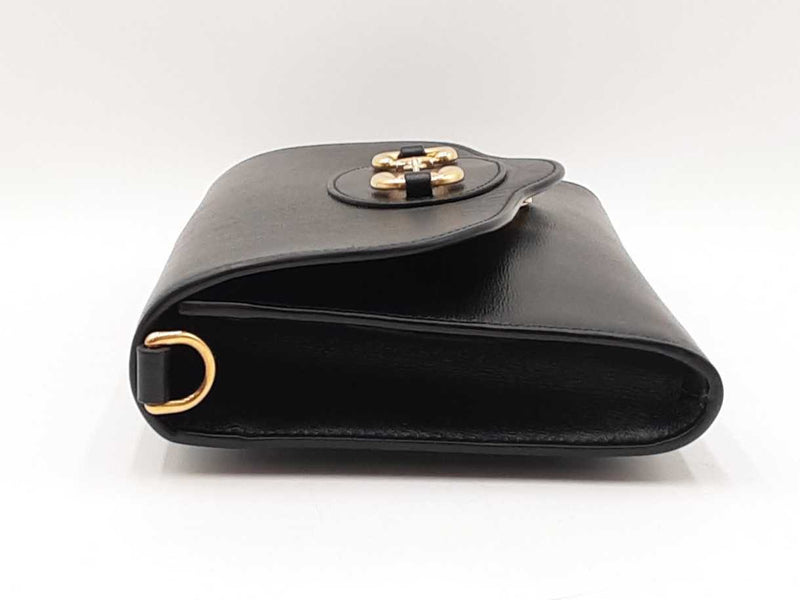 Gucci 1955 Horsebit Black Leather Chain Shoulder Bag Fw0525przdu