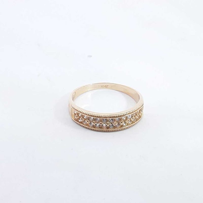 14k Yellow Gold 0.26ctw Cubic Zirconium Ring Size 8.5, 2.7 Grams Hs0124ixsa