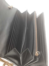 Gucci Black Chevron Quilted Matelasse Marmont Chain Wallet Eb0526orxsa