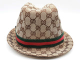 Gucci Beige Gg Canvas Web Fedora Hat Size L Do1026orxde
