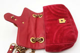 Gucci Hibiscus Red Velvet Marmont Matelasse Crossbody Eb0726oxzdu