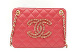 Chanel Quilted Accordion Tote Bag In Red Eb0724oxxzdu