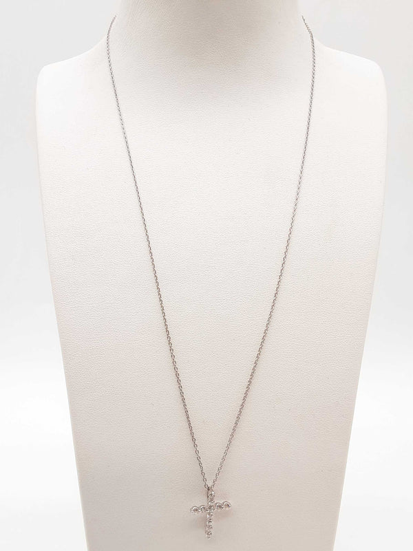 0.43 Cttw Lab Grown Diamonds 0.925 Silver 2.7g Cross Necklace 20 In Do0725iide