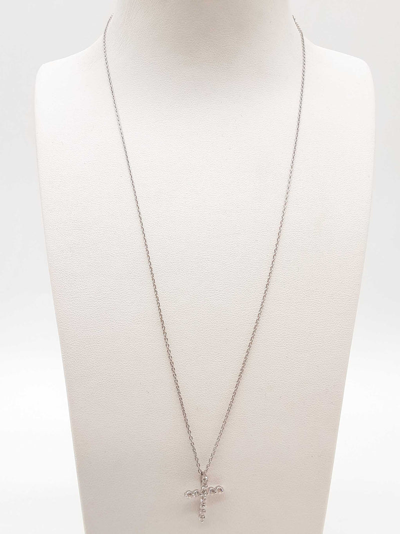 0.43 Cttw Lab Grown Diamonds 0.925 Silver 2.7g Cross Necklace 20 In Do0725iide