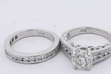 1.67cttw Diamond Wedding Set In 14k White Gold 8.7 Grams Size 4.75 Eb0526lcxzsa