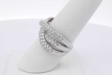 3.0cttw Diamond Criss-cross Ring In 14k White Gold 6.5 Grams Size 7 Eb0626cxzsa