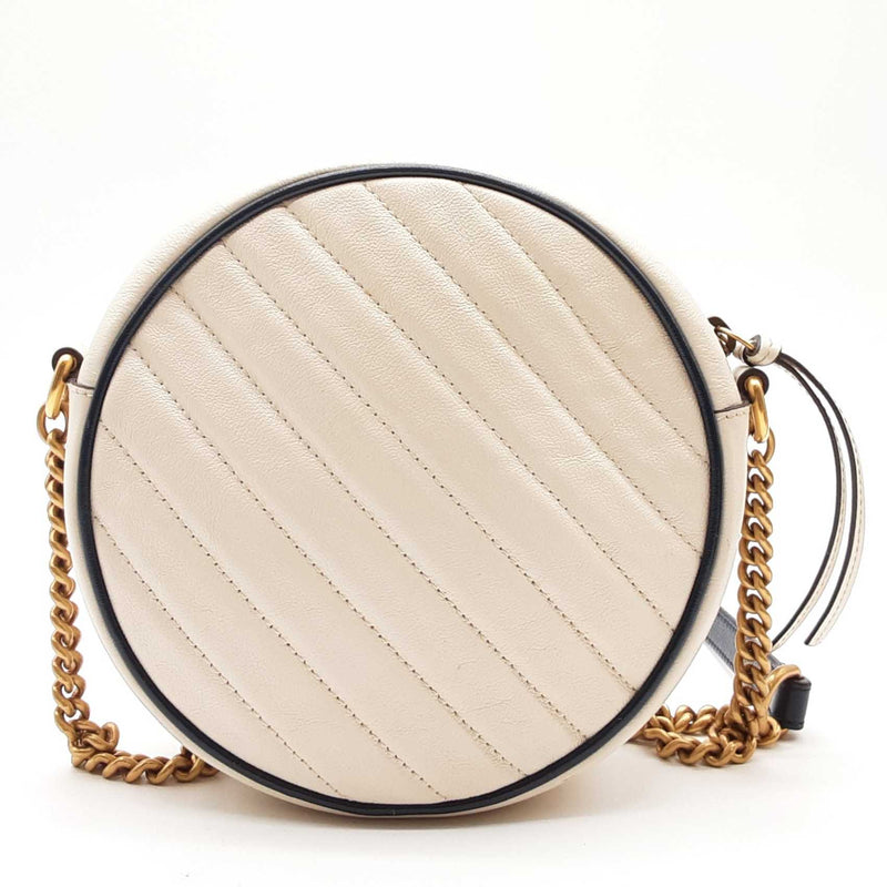 Gucci Small White Diagonal Quilted Marmont Crossbody Lh1024wxzde