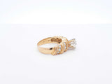 1.38 Cttw Diamond & 18k Yellow Gold Rope Ring 7.4 Grams Size 6 Fw0925lwxzdu