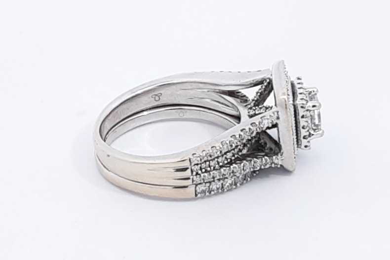 Approx. 0.45ctw Diamond Ring In 14k White Gold 8.1 Grams Size 6 Eb0125isrsa