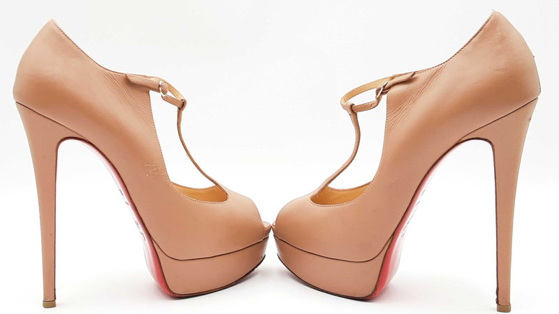 Christian Louboutin Calfskin Altapoppins 150 Beige Pumps Eb0525crdu