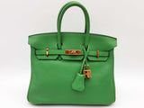 Hermes Birkin 25 Bambou Green Swift Gold Hardware Handbag Do1225lirxzde