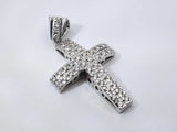 2.20 Cttw Diamond & 14k White Gold Cross Pendant 14.8 Grams Fw0426crxdu