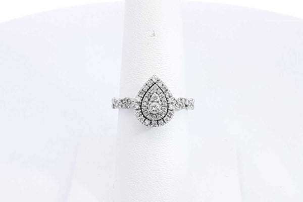 Diamond Approx. 0.56ctw Ring In 10k White Gold 2.4 Grams Size 6.75 Eb0724lxzsa