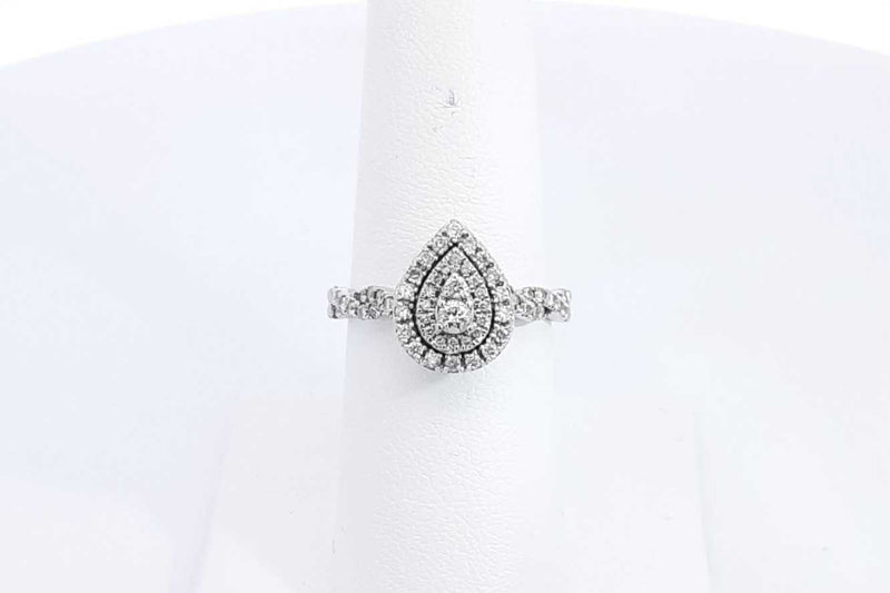 Diamond Approx. 0.56ctw Ring In 10k White Gold 2.4 Grams Size 6.75 Eb0724lxzsa