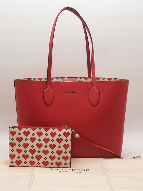 Kate Spade Bleaker Stencil Heart Red Handbag Aa1025wzsa