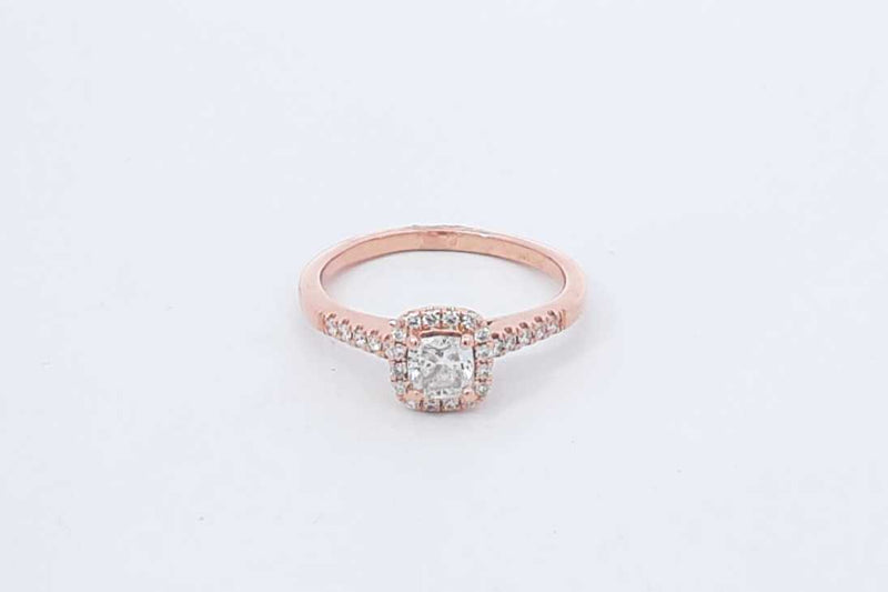 0.55ctw Center Diamond Ring In 14k Rose Gold 3.4 Grams Size 8 Eb1125lwrxdu