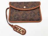 Michael Kors Brown Logo Coated Canvas Flat Pouch Do0926orde