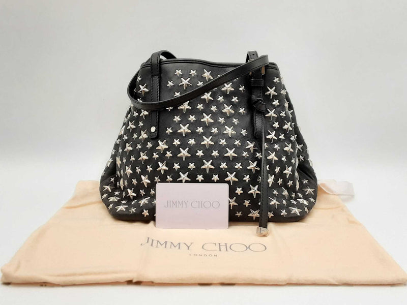 Jimmy Choo Sasha Star-studded Black Leather Tote Bag Fw0225lzxdu