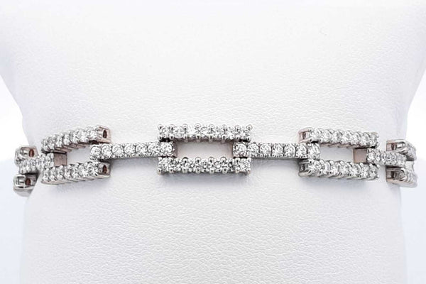 Approx. 5.46ctw Diamond Tennis Bracelet In 14k White Gold 15.6 Grams Eb0924llxz