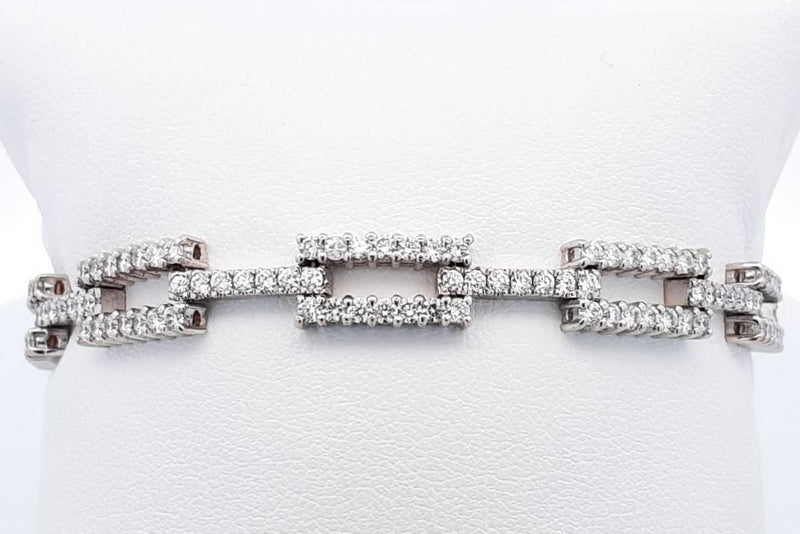 Approx. 5.46ctw Diamond Tennis Bracelet In 14k White Gold 15.6 Grams Eb0924llxz