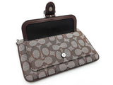 Coach Ashton Wristlet In Oak & Maple Signature Jacquard Fw0726pzdu