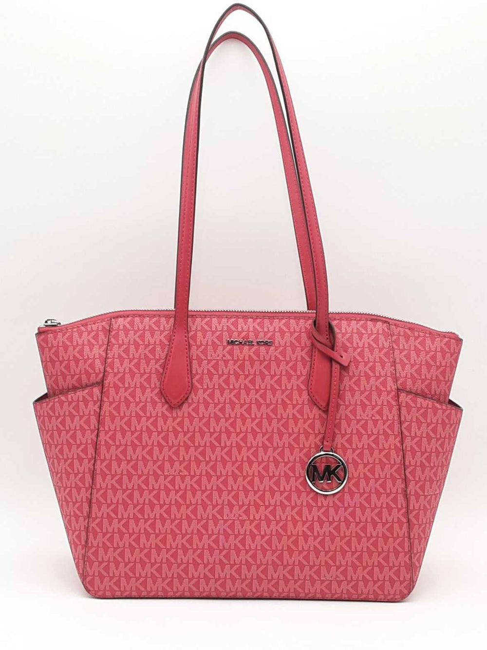 Michael Kors Dark Raspberry Marilyn Signature Logo Tote Bag