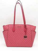 Michael Kors Dark Raspberry Marilyn Signature Logo Tote Bag Aa0126rzsa