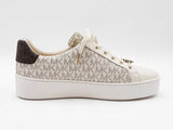 Michael Kors Poppy Sneakers In Vanilla Logo Coated Canvas Size 9.5 Fw0226wrdu