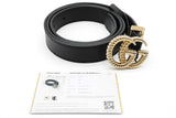 Gucci Black Leather Belt With Torchon Double G Buckle Size 85/34 Eb0726lxzde