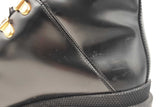 Gucci Sylvie Web Accent Black Patent Leather Combat Boots Size 38.5 Eb0825lxzsa