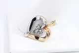 Approx. 0.3ctw Diamond Heart Shaped Pendant In 2 Tone 10k Gold 2.1g Eb0424pxsa