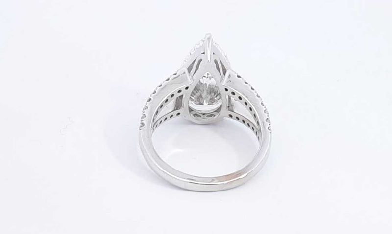 Lab Grown Pear Shape Diamond 5.72ctw Ring In 18k White Gold 6.5g Eb1223pxersa