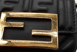Fendi Ff Embossed Black Leather Nano Baguette Charm Bag Eb1125wxzde