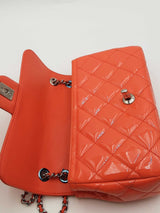 Chanel Timeless Quilted Orange Patent Leather Flap Shoulder Bag Eb0826oxxzsa