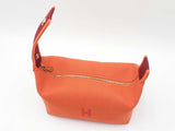 Hermes Bride-a-brac Travel Case In Orange & Burgundy Toile Canvas Fw0326wxzdu