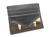 Fendi Monster Eyes Card Holder Wallet In Black Leather Fw0726oxzdu