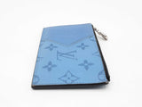 Louis Vuitton Taigarama Coin & Card Holder In Denim Blue Monogram Coated Canvas & Taiga Leather Fw0826oxzdu