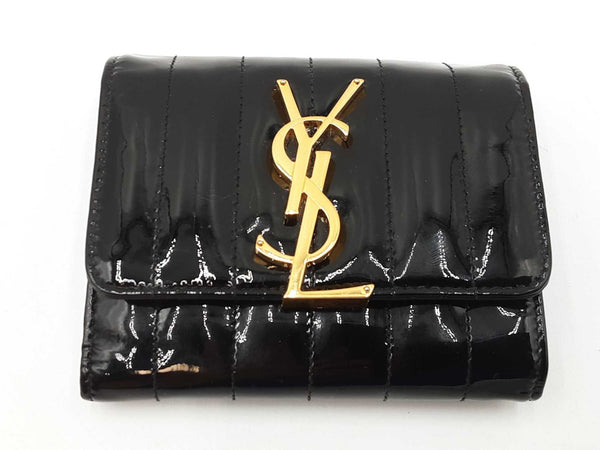 Ysl Saint Laurent Vicky Patent Trifold Leather Wallet Sd0726ozxdu