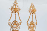 22k Yellow Gold Filigree Screwback Earrings 23.9 Grams Eb1225loxzsa