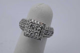 2.22cttw Diamond 14k White Gold Ring 6.7 Grams Size 4 Eb0626ixzsa