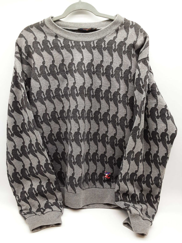 Louis Vuitton X Nba Logo Gray Cotton Sweatshirt Size Xxl Do0425wxzde
