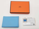 Hermes Duo Calvi Celeste Blue Epsom Snap Card Change Holder Do1125wxzde