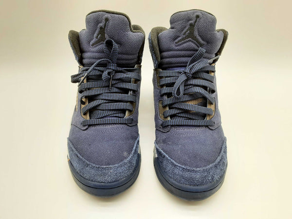 Air Jordan Fd6812-400 Retro 5 Midnight Navy Suede Canvas Shoes Size 8 Do1024wxde