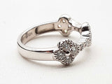 Approx 0.8 Ctw Lab Grown Diamonds Silver 3.6g Clover Ring Size 7.25 Do1124srde